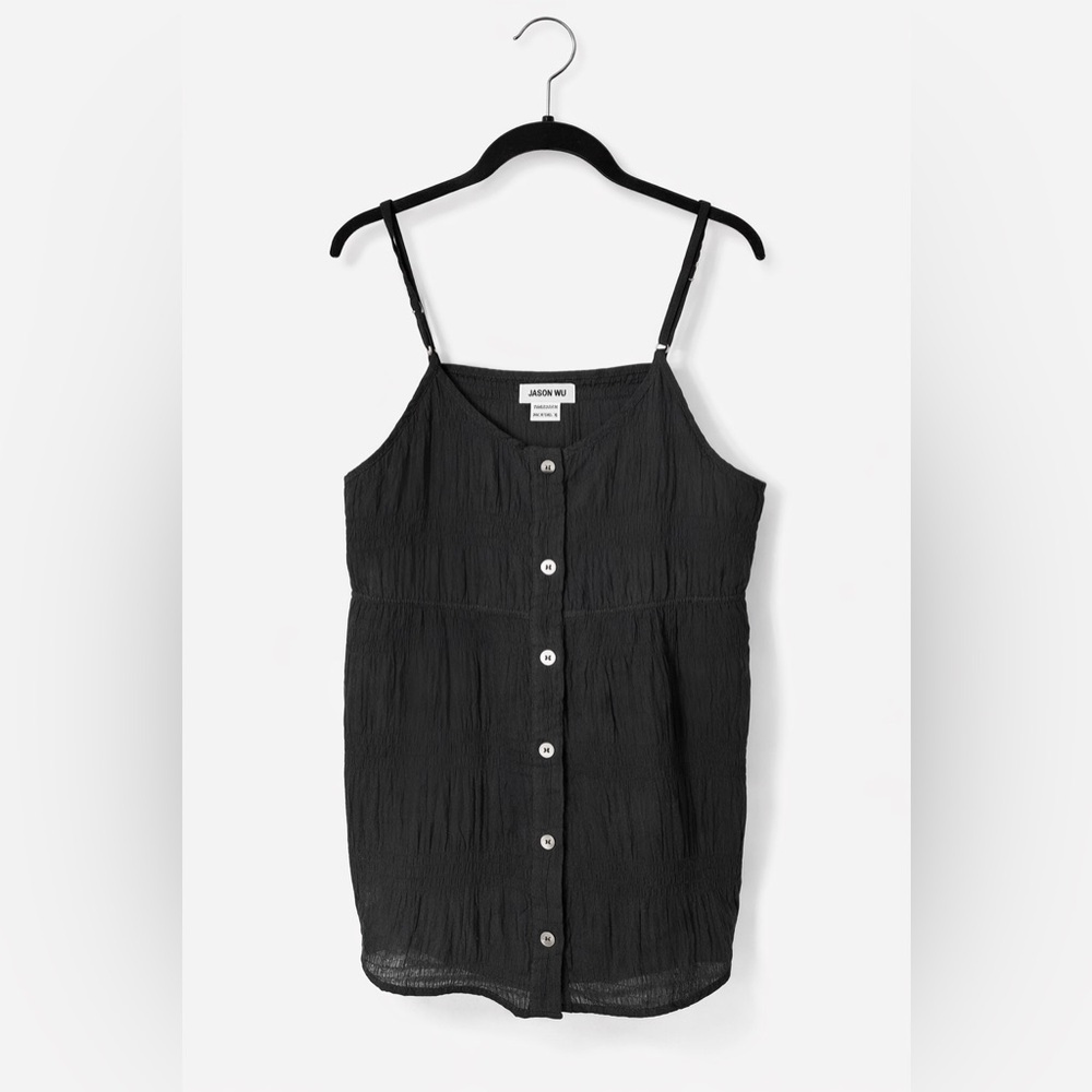 Jason Wu Black Sleeveless Button Front Top Size XL